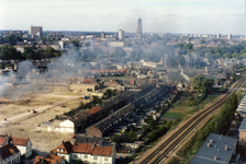 601422 Overzicht van de Sterrenwijk te Utrecht, vanaf de studentenflat aan de Ina Boudier-Bakkerlaan, tijdens de ...